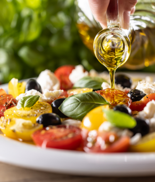 Ensalada con aceite de oliva